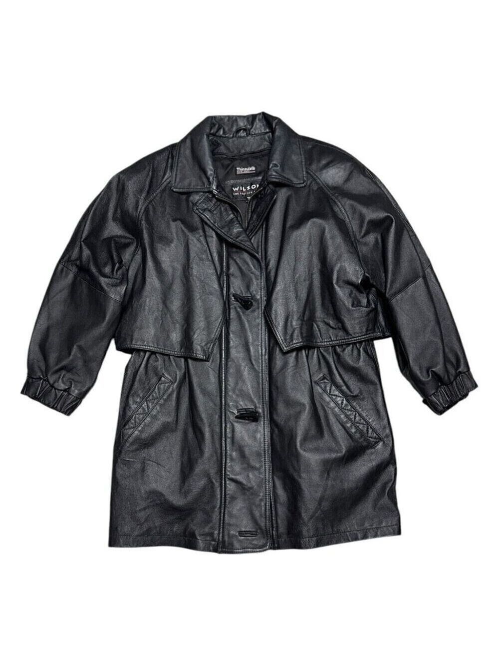WILSONS LEATHER Coat Luxury Designer Retro Lined Genuine LEATHER Jacket Large